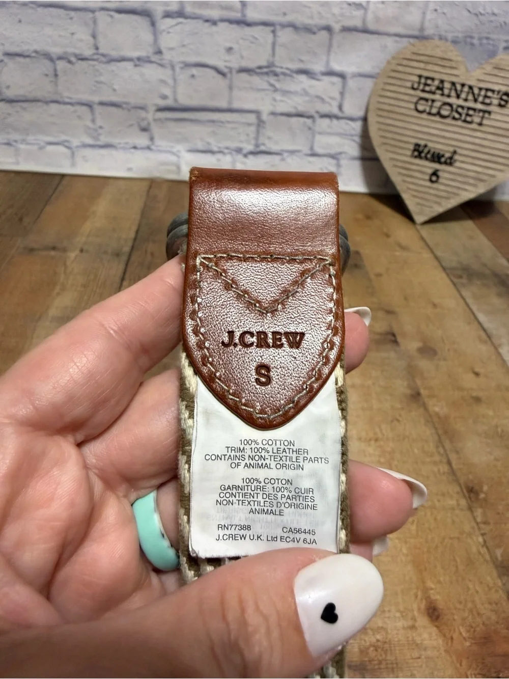 J crew belt size small